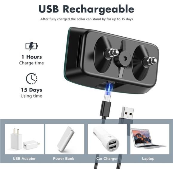 Bark Collar for Dogs,Rechargeable Anti Barking Training Collar with 7 Vibration - Picture 6 of 6